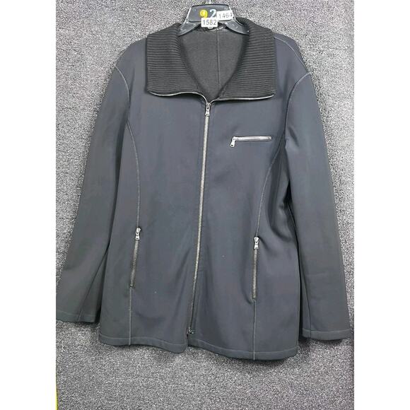 EMPORIO ARMANI Bomber Jacket Women's 46 US XL Black Antinea SRL Two Way Closure - Picture 1 of 10